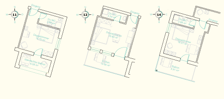 Doppelzimmer 11, 12, 14